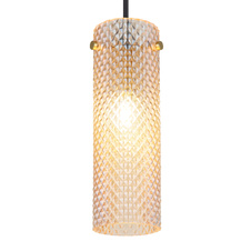 Závěsné svítidlo, zlatý kov, jantarové sklo, černý textilní kabel, výškově nastavitelné, ø: 100mm, V: 1200mm, bez žárovky 1xE14, max. 40W 230V