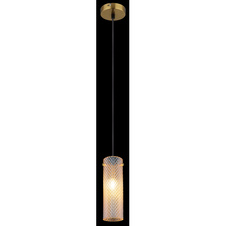 Závěsné svítidlo, zlatý kov, jantarové sklo, černý textilní kabel, výškově nastavitelné, ø: 100mm, V: 1200mm, bez žárovky 1xE14, max. 40W 230V
