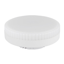 LED žárovka, plast bílý, nikl, hliník, ø: 73mm, H: 26mm, 1xGX53 LED, max. 6W 230V, zdroj 400lm, výkon 400lm, 1800K