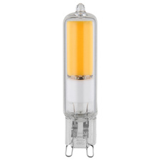 LED žárovka, čiré sklo, bílá keramika, ø: 15mm, H: 65mm, 1x G9 LED, max. 4W 230V, zdroj 600lm, výkon 600lm, 3000K