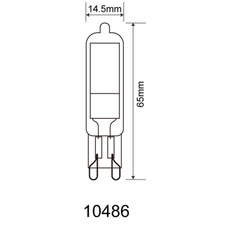 LED žárovka, čiré sklo, bílá keramika, ø: 15mm, H: 65mm, 1x G9 LED, max. 4W 230V, zdroj 600lm, výkon 600lm, 3000K
