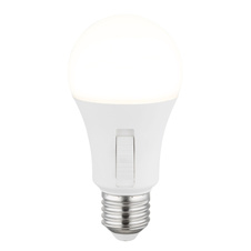 LED žárovka, plast bílý, nikl, hliník, posuvný spínač, ø: 60mm, V: 120mm, 1xE27 LED, max. 9W 230V, zdroj 830lm, výkon 830lm, CCT 3000/4000/6500K