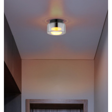 Stropní svítidlo, černý kartáčovaný hliník, kouřové sklo, ø 130mm, H: 85mm, včetně žárovky 1xGX53 LED, max. 6W 230V, zdroj 400lm, výkon 270lm, 1800K, včetně LED žárovky 10162