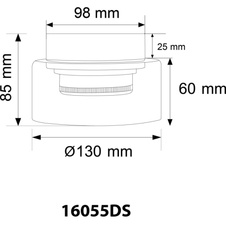 Stropní svítidlo, černý kartáčovaný hliník, kouřové sklo, ø 130mm, H: 85mm, včetně žárovky 1xGX53 LED, max. 6W 230V, zdroj 400lm, výkon 270lm, 1800K, včetně LED žárovky 10162