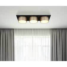 Stropní svítidlo, kov černý matný, plast antracit, matný plast v barvě šampaň, plast bílý, DxŠxV: 580x200x110mm, včetně LED 24W 230V, zdroj 3000lm, výkon 1000lm, 3000K