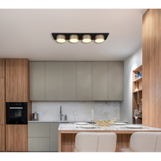 Stropní svítidlo, kov černý matný, plast antracit, matný plast v barvě šampaň, plast bílý, DxŠxV: 860x200x110mm, včetně LED 40W 230V, zdroj 5100lm, výkon 1900lm, 3000K