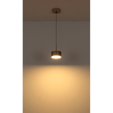 Závěsné svítidlo,matný plast v barvě šampaň, bílý plast, PVC transparentní kabel, výškově nastavitelné, ø: 150mm, V: 1500mm, včetně LED 12W 230V, zdroj 1200lm, výkon 900lm, 3000K