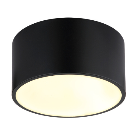 Stropní svítidlo, plast černý matný, plast bílý, ø: 150mm, H: 75mm, včetně LED 12W 230V, zdroj 1200lm, výkon 900lm, 3000K
