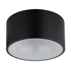 Stropní svítidlo, plast černý matný, plast bílý, ø: 150mm, H: 75mm, včetně LED 12W 230V, zdroj 1200lm, výkon 900lm, 3000K