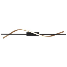Stropní svítidlo, kov černý mat, tmavý hliník imitace dřeva, plast bílý, DxŠxV: 1150x140x170mm, včetně LED 20,5W 230V, zdroj 2570lm, výkon 1085lm, 3000K