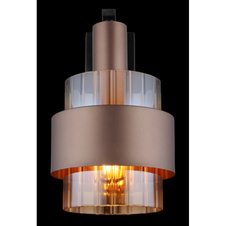 Nástěnné svítidlo, černý matný kov, jantarové sklo, čirý gradient, bronzový kov, směr světla dolů, šxv: 185x295mm, v: 235mm, bez žárovky 1xE27, max. 60W 230V