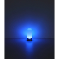 Stolní lampa, kov nikl, bílý plast, bílý PVC kabel, dotykový spínač a stmívač, RGB měnič barev a fixace barev, bez adaptéru, USB-C - USB-C, IP44, ø: 88mm, V: 190mm, délka kabelu 1000mm, včetně RGBW LED 1,8W 230V, výkon 100lm, barva 2900K.