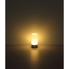 Stolní lampa, černý kov, bílý plast, černý PVC kabel, dotykový spínač a stmívač, RGB měnič barev a fixace barev, bez adaptéru, USB-C - USB-C, IP44, ø: 88mm, V: 190mm, délka kabelu 1000mm, včetně RGBW LED 1,8W 230V, výkon 100lm, barva 2900K.