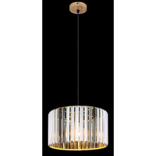 Závěs, kov, vzhled dřeva, K5 krystaly kouřové barvy, textilní kabel černý, ø: 350mm, V: 1200mm, bez žárovky 1xE27, max. 60W 230V