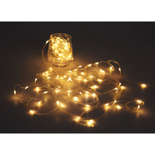 LED pásek, plast bílý, průhledný, tlačítkový vypínač, bez adaptéru, s připojením USB-C, 8 přepínatelných světelných efektů, DxŠxV: 5000x5x4mm, vzdálenost mezi LED 100mm, počet žárovek 50, včetně LED 0,06W 5V, 3000K