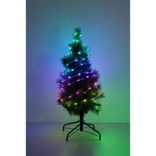 LED pásek, plast bílý, průhledný, tlačítkový a krokový vypínač, RGB fixace a změna barvy, bez adaptéru, s připojením USB-C, 27 přepínatelných světelných efektů, DxŠxV: 5000x5x4mm, vzdálenost mezi LED 100mm, počet LED 50, RGB LED 0,06W 5V