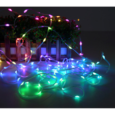 LED pásek, plast bílý, průhledný, tlačítkový a krokový vypínač, RGB fixace a změna barvy, bez adaptéru, s připojením USB-C, 27 přepínatelných světelných efektů, DxŠxV: 5000x5x4mm, vzdálenost mezi LED 100mm, počet LED 50, RGB LED 0,06W 5V