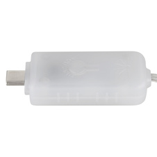 LED pásek, bílý plast, průhledný, tlačítkový vypínač, bez adaptéru, s připojením USB-C, 8 přepínatelných světelných efektů, DxŠxV: 10000x5x4mm, vzdálenost mezi LED 100mm, počet žárovek 100, včetně LED 0,06W 5V, 3000K