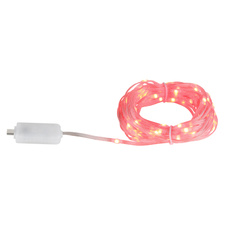 LED pásek, bílý plast, průhledný, tlačítkový a krokový vypínač, RGB změna barvy a fixace, bez adaptéru, s USB-C, 27 přepínatelných světelných efektů, DxŠxV: 10000x5x4mm, vzdálenost mezi LED 100mm, počet žárovek 100, včetně RGB LED 0,06W 5V