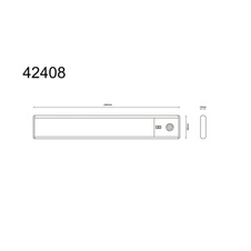 Světlo pod skříňku, hliník stříbrný, plast bílý, bez adaptéru, USB-A - USB-C, senzor, magnet, stmívání pohybem ruky, doba nabíjení cca 2 hod. DxŠxV: 240x40x10mm, kabel 500mm, LED 1,4W 230V 100lm 4000K