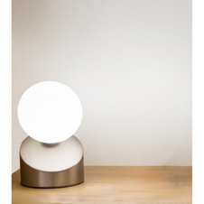 Stolní lampa, kovový kartáčovaný nikl, dotykové zapínání/vypínání, ø: 100mm, V: 160mm, včetně 1x G9 LED 3W 230V, zdroj 330lm, výkon 275lm, 3000K