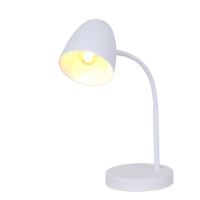 Stolní lampa, bílý kov, kolébkový vypínač na kabelu, flexo, ŠxD: 150x400mm, délka kabelu 1500mm, bez žárovky 1xE14, max. 25W 230V