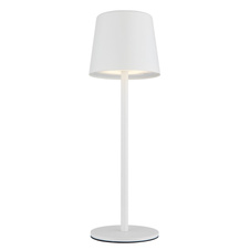 Stolní lampa, kov bílý matn, plasto bílý, plynule nastavitelný dotykový stmívač, bez adaptéru, včetně USB kabelu, USB-C - USB-C, IP44, nabíjí se 4h, svítí 6h, ø: 85mm, V: 280mm, LED 1,2W 230V, výkon 50lm, CCT 3000/6000/4000K