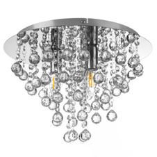 Stropní svítidlo, kov chrom, ø: 380 mm, V: 260 mm, bez žárovek 3xE14, max. 6W LED 230V