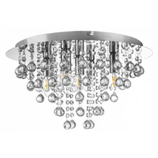 Stropní svítidlo, kov chrom, ø: 460 mm, V: 260 mm, bez žárovek 5xE14, max. 40W 230V