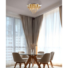 Stropní svítidlo, kov zlatý, ø: 460 mm, V: 260 mm, bez žárovek 5xE14, max. 40W 230V