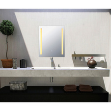 Zrcadlo, chrom, saténové sklo, dotykové zapnutí/vypnutí, plynulý dotykový stmívač, paměťová funkce, IP44, šxv: 500x610mm, v: 25mm, včetně LED 12W 230V, zdroj 280-1200lm, výkon 100-650lm, 3000K