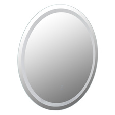 Zrcadlo, plast satenový, dotykové zapnutí/vypnutí, stmívatelné, plynulý dotykový stmívač, paměťová funkce, ø: 550 mm, V: 24 mm, včetně LED 10W 230V, zdroj 210-803lm, výkon 100-600lm, 4000K