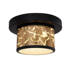 Stropní svítidlo, černý kov, sklo, křišťály plastové průhledné, černé sklo se zlatou fólií, Ø200, V: 110, včetně 1xLED 12W 230V, 730lm, 4000K