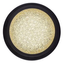 Stropní svítidlo, černý kov, sklo, křišťály plastové průhledné, černé sklo se zlatou fólií, Ø200, V: 110, včetně 1xLED 12W 230V, 730lm, 4000K