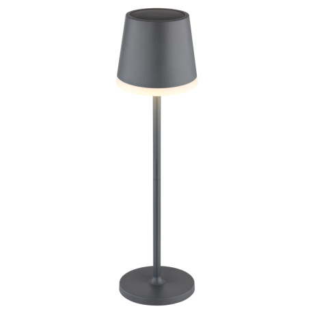 Solární svítidlo, kov antracit, plast černý, plast antracit, plast satinovaný, vypínač, včetně baterií CR18650 1200mAh, IP44, Ø:110mm, V:410mm, 2 tyče, 2 nastavení výšky, 41cm nebo 26cm, včetně 10xLED 3V, 50lm výstup, 3000K