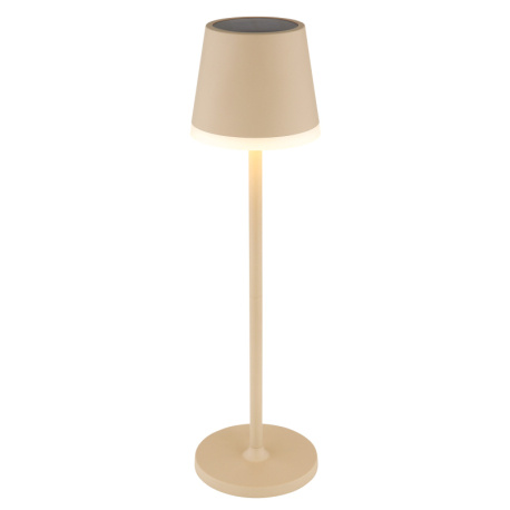 Solární svítidlo, kov/plast písková barva, plast černý, plast satinovaný, vypínač, včetně baterií CR18650 1200mAh, IP44, Ø:110mm, V:410mm, 2 tyče, 2 nastavení výšky, 41cm nebo 26cm, včetně 10x LED 0.0 3V, 50lm výstup, 3000K