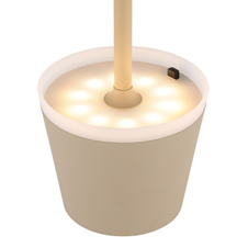 Solární svítidlo, kov/plast písková barva, plast černý, plast satinovaný, vypínač, včetně baterií CR18650 1200mAh, IP44, Ø:110mm, V:410mm, 2 tyče, 2 nastavení výšky, 41cm nebo 26cm, včetně 10x LED 0.0 3V, 50lm výstup, 3000K