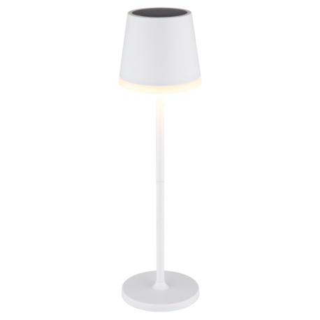 Solární svítidlo, kov bílý, plast černý, plast bílý, plast satinovaný, vypínač, včetně baterií CR18650 1200mAh, IP44, Ø:110mm, V:410mm, 2 tyče, 2 nastavení výšky, 41cm nebo 26cm, včetně 10x LED . 3V, 50lm výstup, 3000K