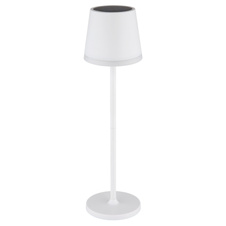 Solární svítidlo, kov bílý, plast černý, plast bílý, plast satinovaný, vypínač, včetně baterií CR18650 1200mAh, IP44, Ø:110mm, V:410mm, 2 tyče, 2 nastavení výšky, 41cm nebo 26cm, včetně 10x LED . 3V, 50lm výstup, 3000K