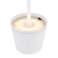 Solární svítidlo, kov bílý, plast černý, plast bílý, plast satinovaný, vypínač, včetně baterií CR18650 1200mAh, IP44, Ø:110mm, V:410mm, 2 tyče, 2 nastavení výšky, 41cm nebo 26cm, včetně 10x LED . 3V, 50lm výstup, 3000K