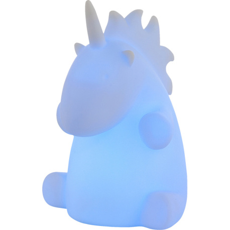 Stolní lampa, plast bílý, Display 20ks, vypínač, změna barvy světla, včetně 3xLR44 , DxŠxV: 8x10x11cm, včetně 1xRGB LED 0,06W 3V.