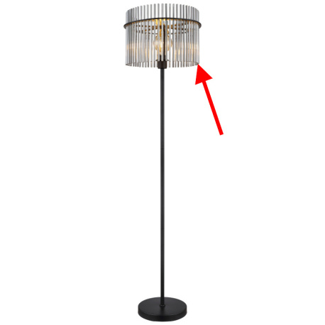 Skleněná tyč, kouřová barva, délka 26 cm, pro 15698-4H/-3HR/-3H/H/S