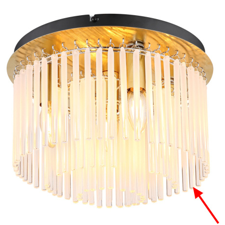 Skleněná tyč, bílo-průhledný gradient, délka 14 cm, pro 15698DM / 15698D1M