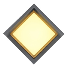 Venkovní svítidlo, hliník antracit, plast opál satinovaný, IP54, ŠxV: 16x16cm, H:10cm, včetně 1xLED 12W 230V, zdroj 1214lm, výstup 579lm, 3000K