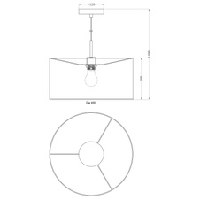 Závěsné svítidlo, kov nikl matný, plast, textil šedý, akryl satinovaný, výška stínidla 20 cm, Ø40cm, V:140cm, bez žárovky 1xE27, max. 60W 230V.