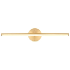 Nástěnné svítidlo kov mosaz matná, akryl opál, IP44, DxŠxV:608x130x74mm, včetně LED 10W 230V, 980lm zdroj, 690lm výstup, 4000K