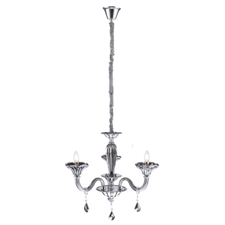 Lustr, kov, chrom, sklo, K5 křišťály kouřové, Ø: 620, V: 1450, bez žárovek 3xE14, max. 40W 230V