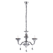 Lustr, kov, chrom, sklo, K5 křišťály kouřové, Ø: 620, V: 1450, bez žárovek 3xE14, max. 40W 230V