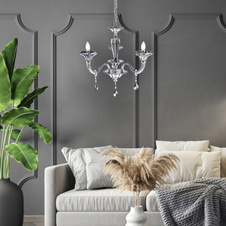 Lustr, kov, chrom, sklo, K5 křišťály kouřové, Ø: 620, V: 1450, bez žárovek 3xE14, max. 40W 230V