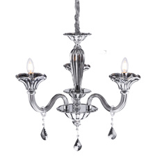 Lustr, kov, chrom, sklo, K5 křišťály kouřové, Ø: 620, V: 1450, bez žárovek 3xE14, max. 40W 230V